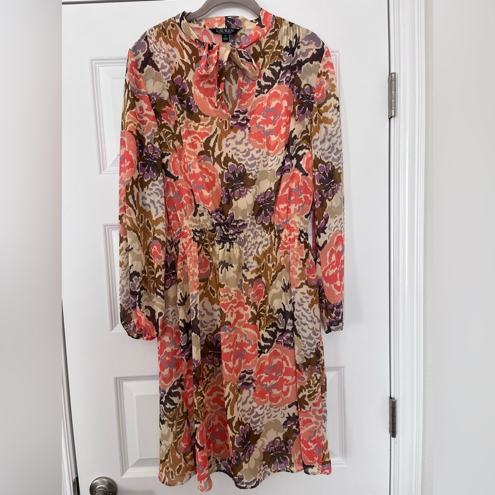 NWOT Ralph Lauren Orange Floral Dress